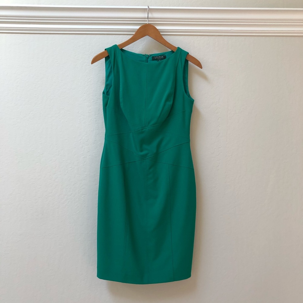 Ralph Lauren Green Sheath Dress